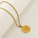 Gold color / 1 Piece Classic Series Retro Geometric Libra Stainless Steel  Gold Color Unisex Pendant Necklaces Picture9